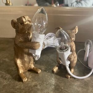 Gold Mouse Lamp Set
